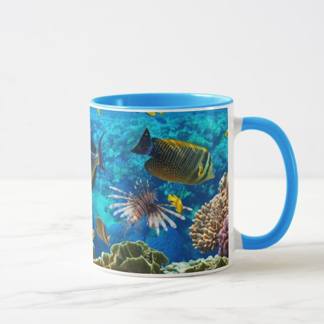 Photo of a tropical Fish on a coral reef Mug (Right)