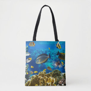 Photo of a tropical Fish on a coral reef Tote Bag