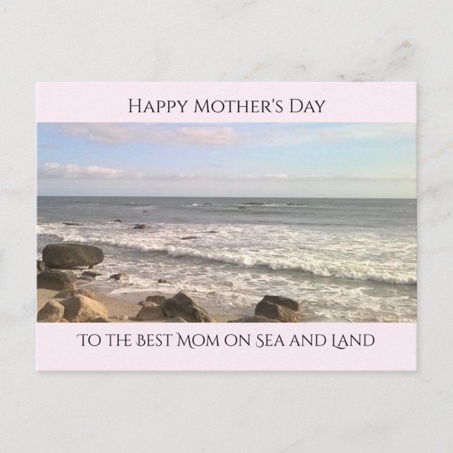 Photo of Atlantic Ocean Best Mum Sea Lovers Pink Postcard (Front)