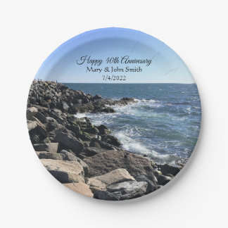 Photo of Atlantic Ocean Blue 40th Anniversary Pape Paper Plate