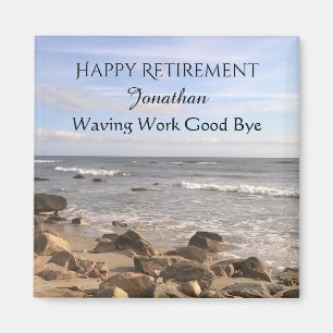 Photo of Atlantic Ocean Waves Happy Retirement Magnet