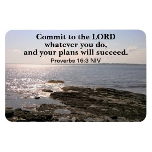 Photo of Atlantic Ocean With Bible Success Verse Magnet