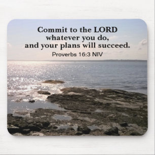 Photo of Atlantic Ocean With Bible Success Verse Mouse Mat