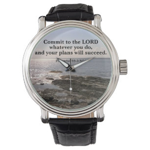 Photo of Atlantic Ocean With Bible Success Verse Watch