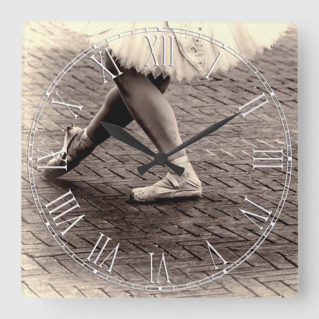 Photo of Ballet Slippers Square Wall Clock (Front)