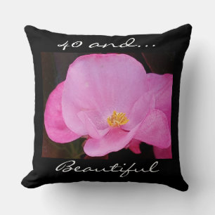 Photo of Beautiful Pink Flowers 40th Birthday Cushion