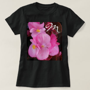 Photo of Beautiful Pink Flowers Fancy Initial T-Shirt