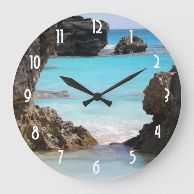Photo of Bermuda Coast & Tropical Sea Large Clock (Front)