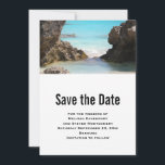 Photo of Bermuda Coast & Tropical Sea Save The Date<br><div class="desc">Save the date card with a scenic photograph featuring Bermuda's tropical coast. Big jagged rocks contrast with the bright turquoise sea.</div>