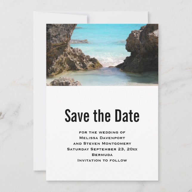 Photo of Bermuda Coast & Tropical Sea Save The Date (Front)
