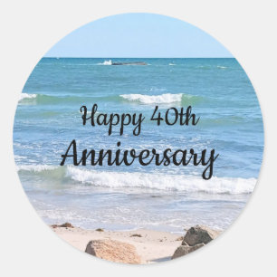 Photo of Blue Atlantic Ocean Celebration Party Classic Round Sticker