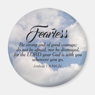Photo of Blue Cloudy Sky Be Not Afraid Bible Verse Magnet