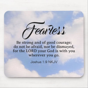 Photo of Blue Cloudy Sky Be Not Afraid Bible Verse Mouse Mat