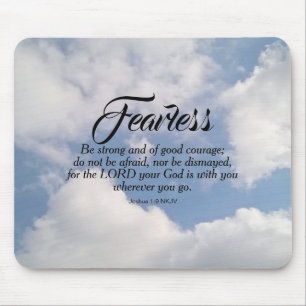 Photo of Blue Cloudy Sky Be Not Afraid Bible Verse Mouse Mat