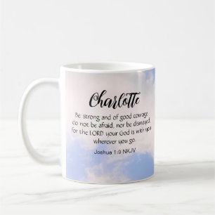 Photo of Blue Sky Be Not Afraid Bible Verse Name Coffee Mug