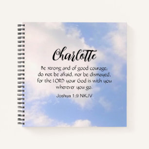 Photo of Blue Sky Be Not Afraid Bible Verse Name Notebook