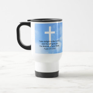 Photo of Blue Sky Success Bible Verse Christian Travel Mug