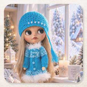 Photo of Blythe doll Square Paper Coaster