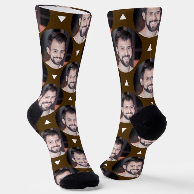 Photo of Boyfriend for Girlfriend Dark Brown Fun Socks (Angled)