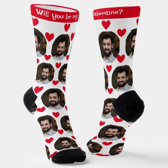 Photo of Boyfriend for Girlfriend Heart Valentine Socks (Angled)