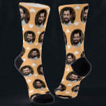 Photo of Boyfriend For Girlfriend Orange Creme Socks<br><div class="desc">These fun photo of boyfriend for girlfriend socks feature your own photo and white hearts on an orange creme background and are sure to bring your girlfriend a smile! These are perfect for Valentine's Day, and she will think of you every time she pulls them on to remember your love....</div>