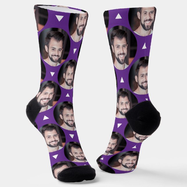 Photo of Boyfriend for Girlfriend Purple Socks (Angled)