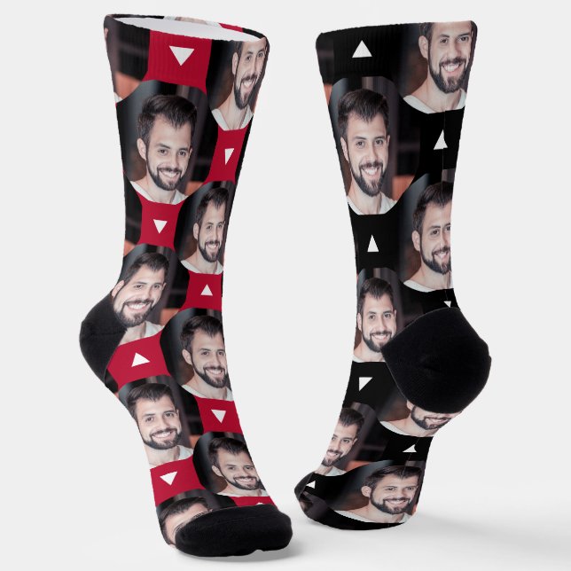  Photo of Boyfriend for Girlfriend Red Black  Socks (Angled)