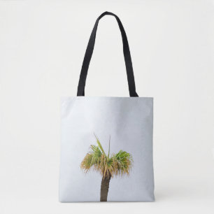 Photo of brown and green palm tree tote bag