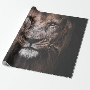 PHOTO OF BROWN LION WRAPPING PAPER