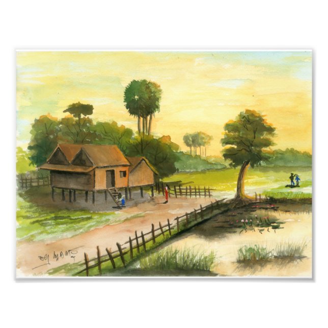 Photo of Cambodian Village 1 by Vannak Anan Prum Print (Front)