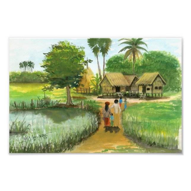 Photo of Cambodian Village 2 by Vannak Anan Prum Print (Front)