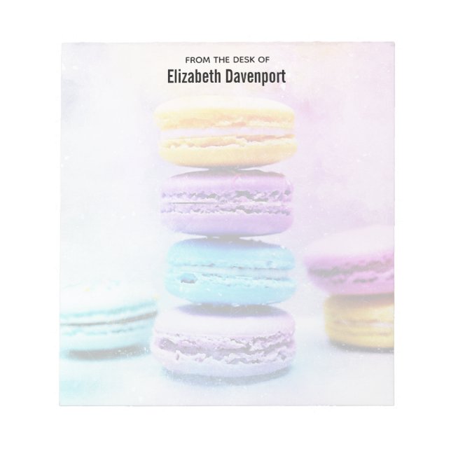Photo of Colourful Delicious Macarons Notepad (Front)