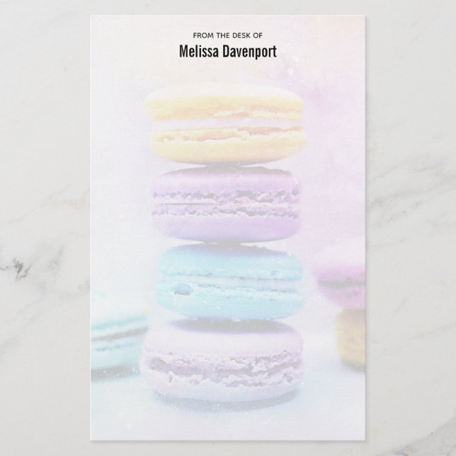 Photo of Colourful Delicious Macarons Stationery (Front)