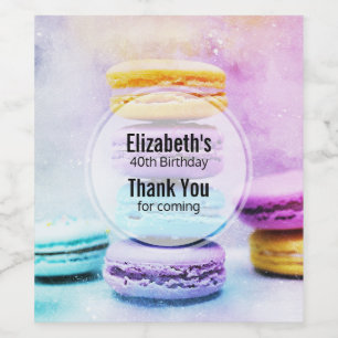 Photo of Colourful Delicious Macarons Thank You Wine Label