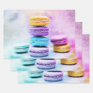 Photo of Colourful Delicious Macarons Wrapping Paper Sheet
