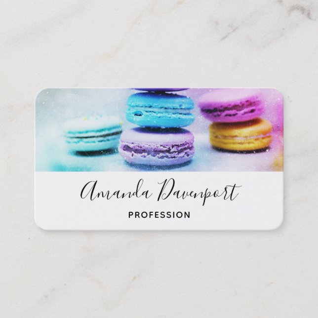 Photo of Colourful Macarons Business Card (Front)