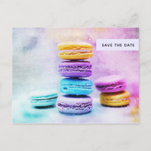 Photo of Colourful Macarons Save the Date Invitation Postcard