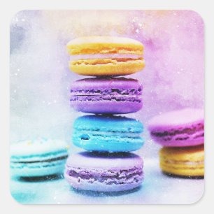 Photo of Colourful Macarons Square Sticker