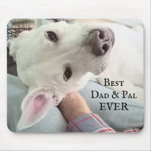 Photo of Cute Dog Best Dad Pal Ever Blue Denim Mouse Mat