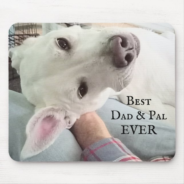 Photo of Cute Dog Best Dad Pal Ever Blue Denim Mouse Mat (Front)