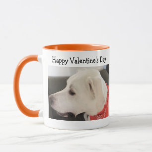 Photo of Cute Dog Profile Wearing Scarf Orange Mug