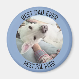 Photo of Cute Dog with Best Dad Pal Denim Blue Magnet