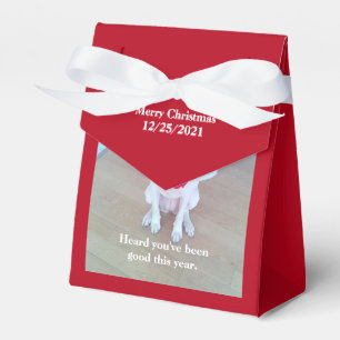 Photo of Cute Dog With Funny Sticking Out Ears Red Favour Box