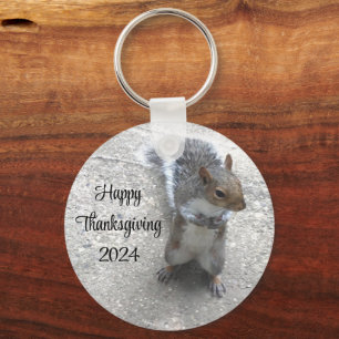 Photo of Cute Little Squirrel with Fluffy Tail Key Ring
