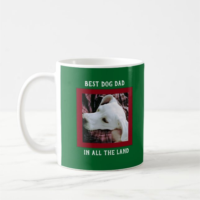 Photo of Cute Puppy Dog being hugged Christmas Coffee Mug (Left)
