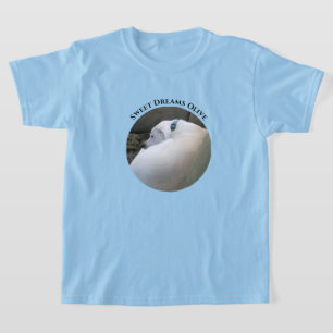 Photo of Cute Puppy Dog Sleeping Blue T-Shirt