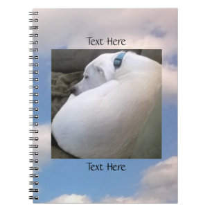 Photo of Cute Puppy Dog Sleeping Cloudy Sky Blue Notebook