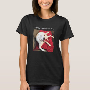 Photo of Cute Smiling White Dog Valentine's Day T-Shirt