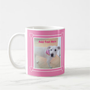 Photo of Cute Sweet White Puppy Dog Face Pink Coffee Mug