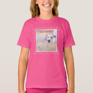Photo of Cute Sweet White Puppy Dog Face Pink T-Shirt